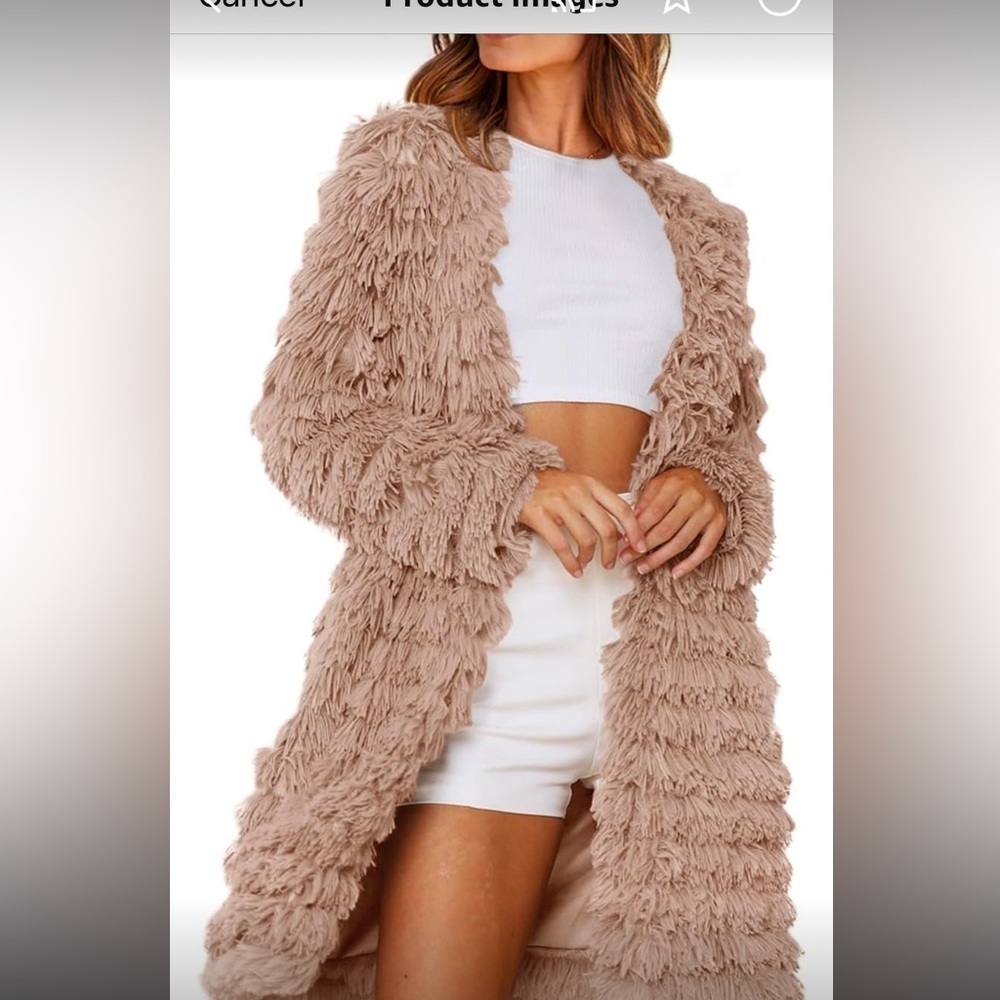 Saints and secrets fringe faux fur coat - Picture 3 of 10